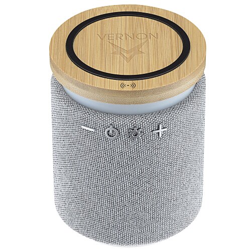 Ultra Sound Speaker with 10W Bamboo Wireless Charger - 24 hr Main Image