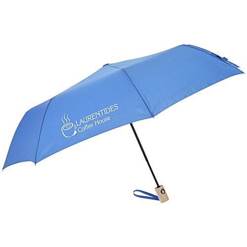 Folding Auto Open Wood Handle Umbrella - 42-inch Arc Main Image