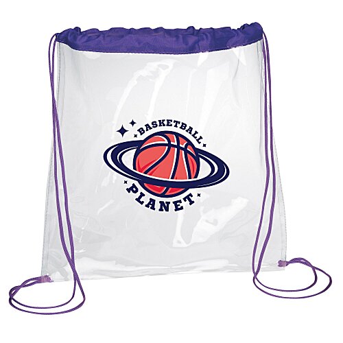 Clear Game Drawstring Sportpack - Full Color Main Image