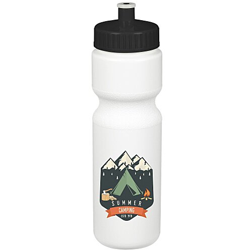Sport Bottle with Push Pull Lid - 28 oz - White - Full Color Main Image