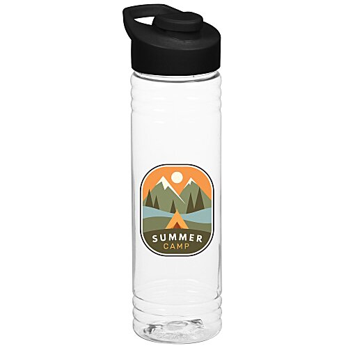 Clear Impact Halcyon Water Bottle with Flip Carry Lid - 24 oz - Full Color Main Image