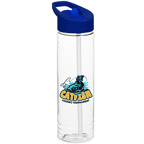 Clear Impact Halcyon Water Bottle with Flip Straw Lid - 24 oz - Full Color Main Image