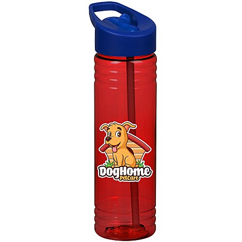 Halcyon Water Bottle with Flip Straw Lid - 24 oz - Full Color Main Image