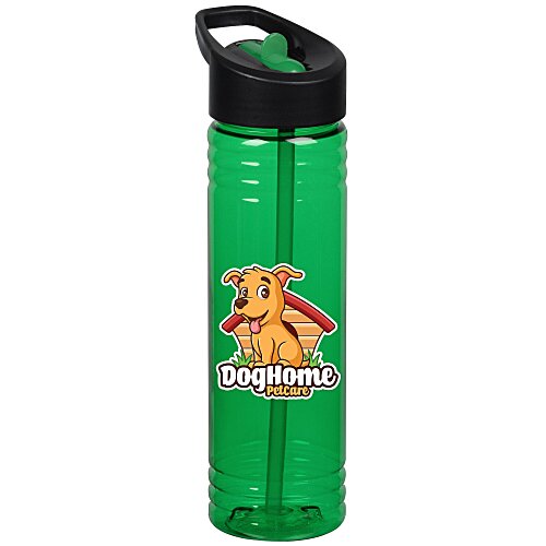 Halcyon Water Bottle with Two-Tone Flip Straw Lid - 24 oz - Full Color Main Image