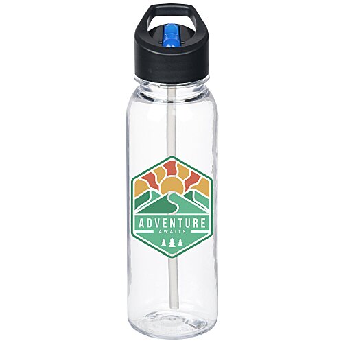 Clear Impact Outdoor Bottle with Two-Tone Flip Straw Lid - 24 oz - Full Color Main Image