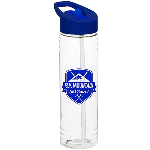 Clear Impact Halcyon Water Bottle with Flip Straw Lid - 24 oz - 24 hr Main Image