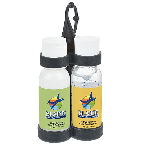 Dual Sanitizer & Lotion Carabiner Kit Main Image