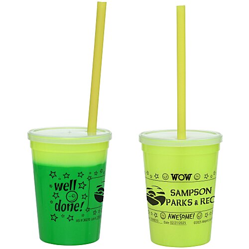 Super Kid Mood Stadium Cup with Straw - 12 oz - Wow Words Main Image