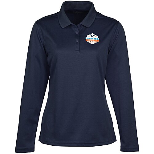 Spin Dye Long Sleeve Pique Polo - Ladies' - Full Color Main Image