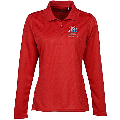 Ice Performance Pique Long Sleeve Polo - Ladies' - Full Color Main Image
