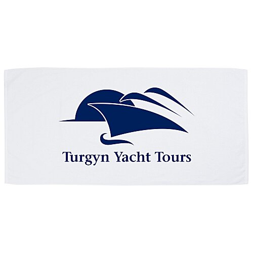 Luxury Beach Towel - White - 30 inches x 60 inches - 24 hr Main Image