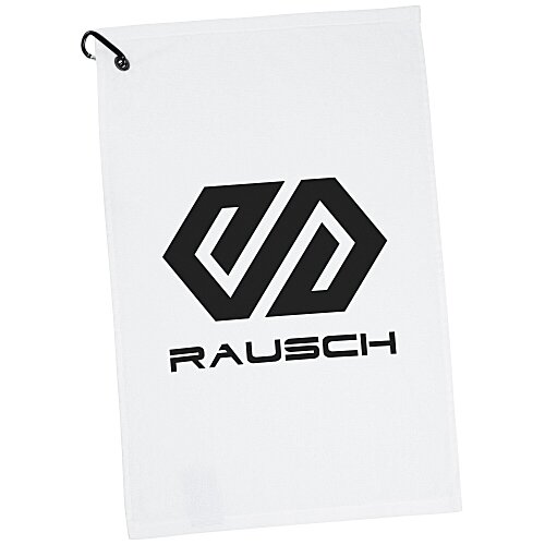 League Golf Towel with Carabiner - White - 24 hr Main Image