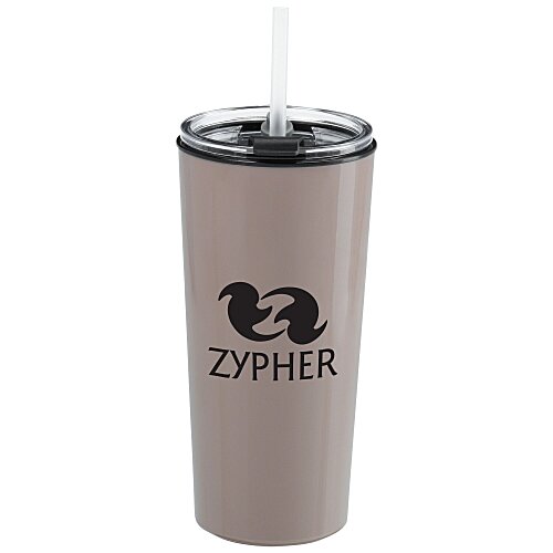 Roadmaster Tumbler with Flip Lid and Straw - 18 oz - Black Interior Main Image