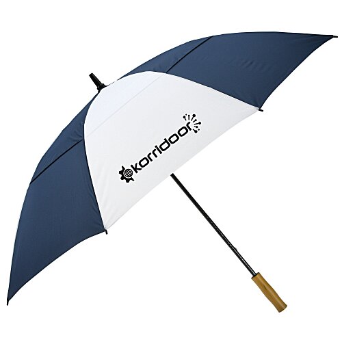 Vented Golf Umbrella with Wooden Handle - 58-inch Arc Main Image