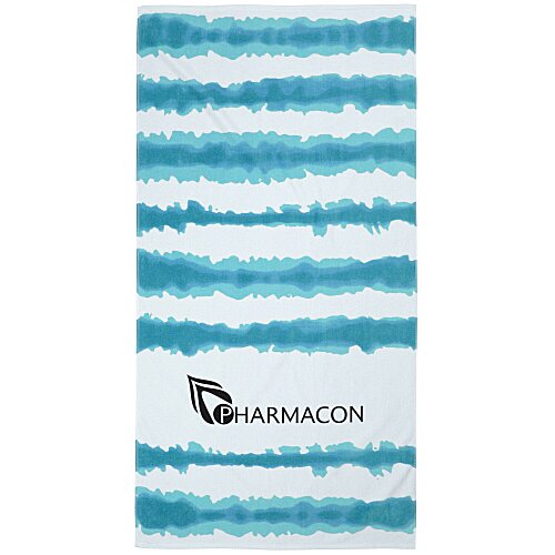 Tie-Dye Cabana Stripe Beach Towel - 24 hr Main Image
