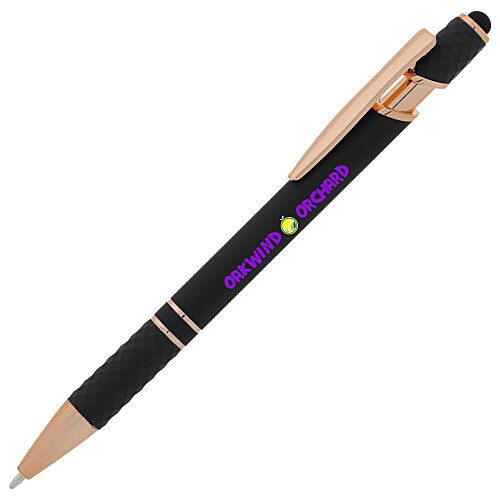 Rita Soft Touch Facet Stylus Metal Pen - Full Color Main Image