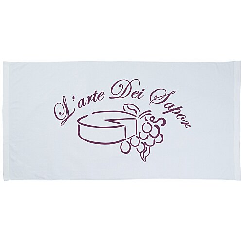 King Size Velour Beach Towel - White - 24 hr Main Image