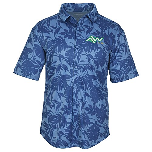 Mini Pique Knit Short Sleeve Camp Shirt Main Image