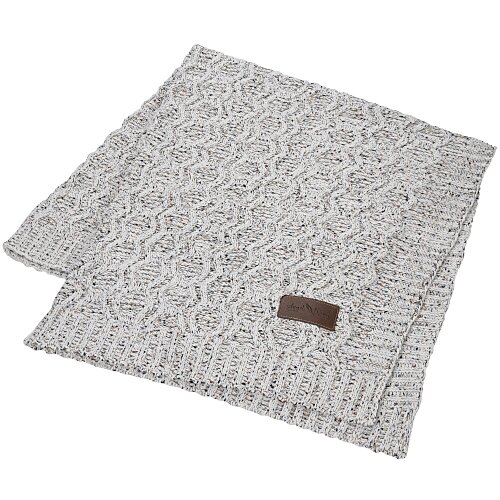 Vanilla Heather Cable Knit Chenille Throw - 24 hr Main Image