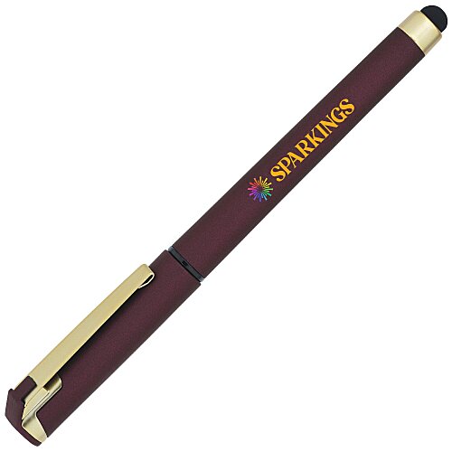 Cali Soft Touch Stylus Gel Pen - Metallic - Matte Gold - Full Color Main Image