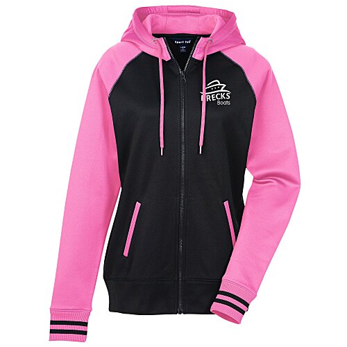 Performance Colorblock Full-Zip Hooded Sweatshirt - Ladies' - Screen Main Image