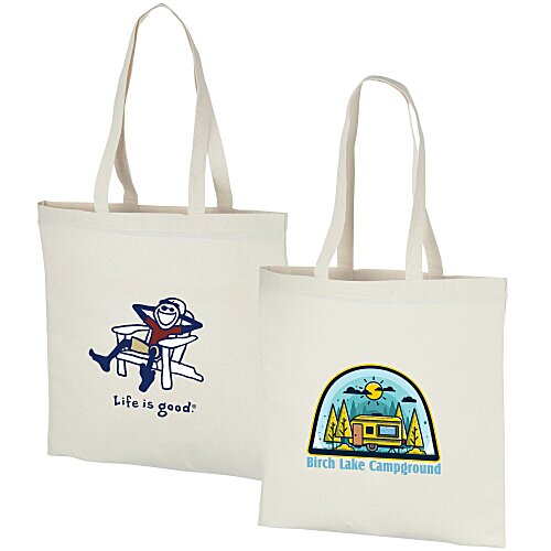 Life is Good Natural Cotton Sheeting Tote - Full Color - Adirondack Main Image