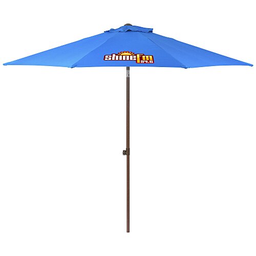 Wood Look Tilting Market Umbrella - 9 foot Arc Main Image
