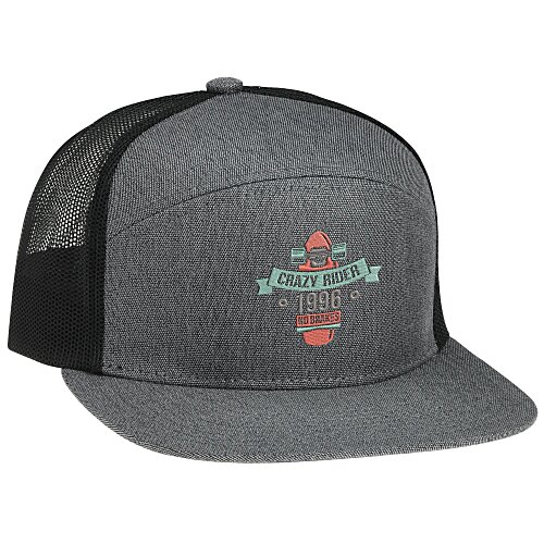 Heather 6 Panel Arch Trucker Snapback Cap Main Image