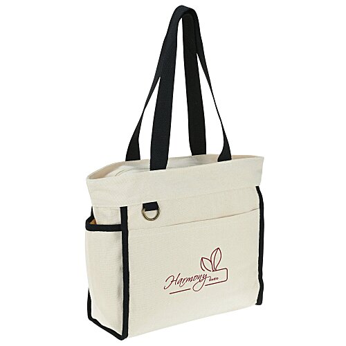 Zippered 10-oz Cotton Accent Tote Main Image