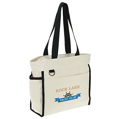 Zippered 10-oz Cotton Accent Tote - Full Color Main Image