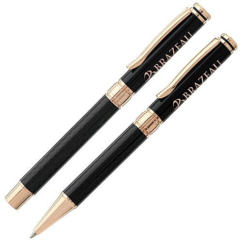 Crown Twist Metal Pen and Rollerball Metal Pen Set Main Image