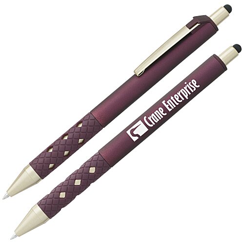 Cali Click Soft Touch Stylus Gel Pen - Matte Gold Main Image