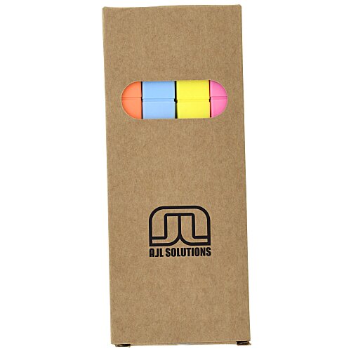 Square Four Piece Boxed Highlighter Set Main Image