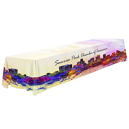 Serged Closed-Back Polyester Table Throw - 16 feet - Full Color Main Image