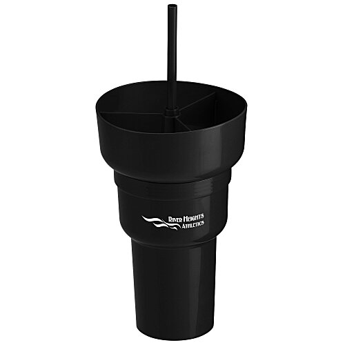 Team 365 Stadium Tumbler with Straw and Snack Bowl - 28 ounces - 24 hr. Main Image
