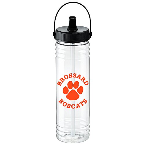 Clear Impact Halcyon Water Bottle with Folding Flip Straw Lid - 24 oz. Main Image