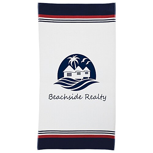 Harbor Stripe Velour Beach Towel Main Image