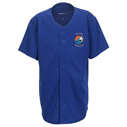 Performance Tough Mesh Full Button Jersey - Youth - Embroidered Main Image