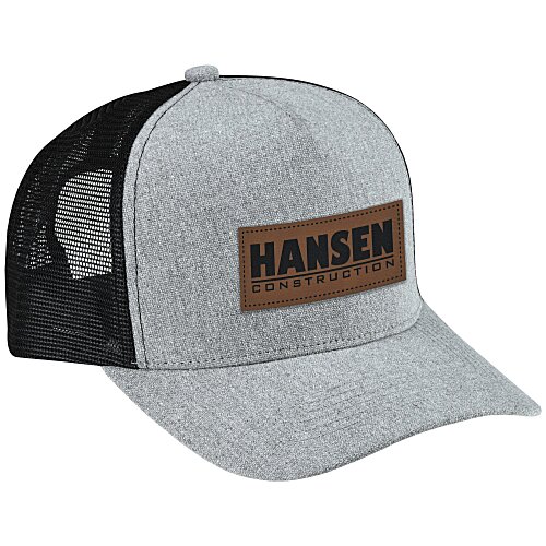 Canvas Five Panel Trucker Cap - Laser Engraved Patch Main Image