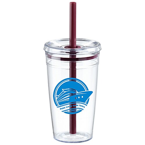 Anna Acrylic Tumbler with Straw - 15 oz. Main Image