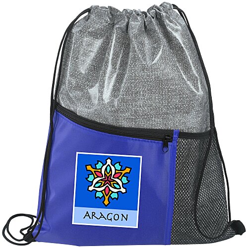 Barney Zip Pocket Drawstring Sportpack - Full Color Main Image