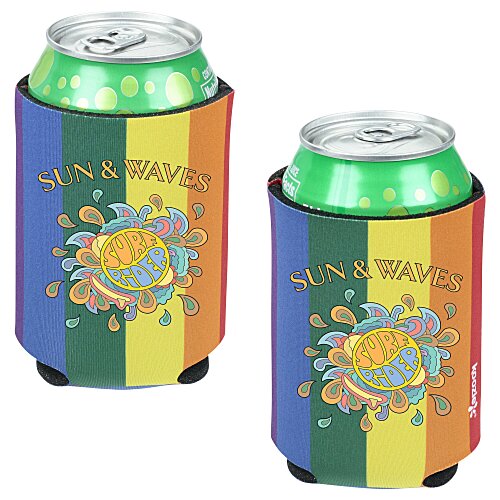 Koozie® Chill Collapsible Can Cooler - Vertical Rainbow Main Image