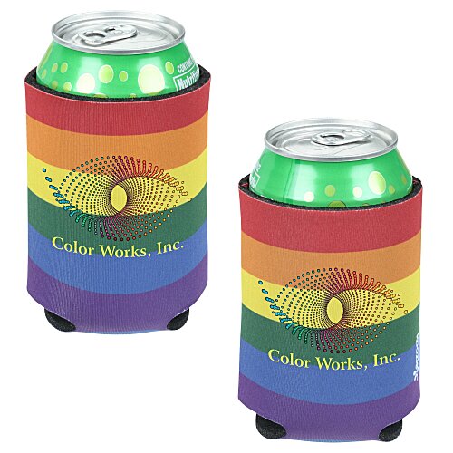 Koozie® Chill Collapsible Can Cooler - Horizontal Rainbow Main Image