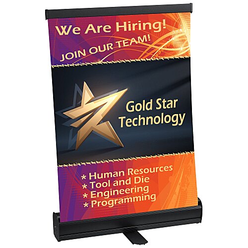Economy Tabletop Retractable Polyester Banner Display - 18 inches Main Image