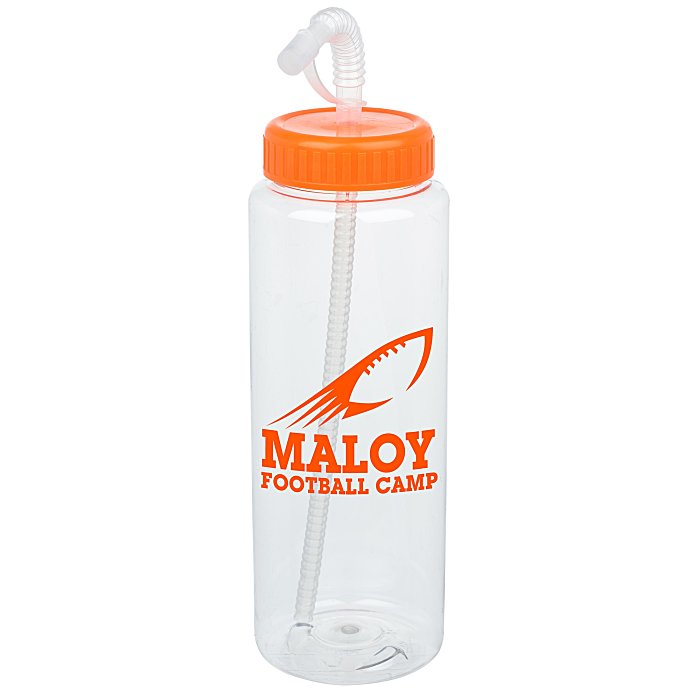 32 oz Water Bottle with Straw Clear
