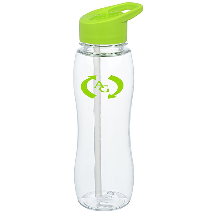 Customized : Clear Impact Poly-Pure Slim Grip Bottle with Flip  Straw Lid - 25 oz. 108431-C-FS