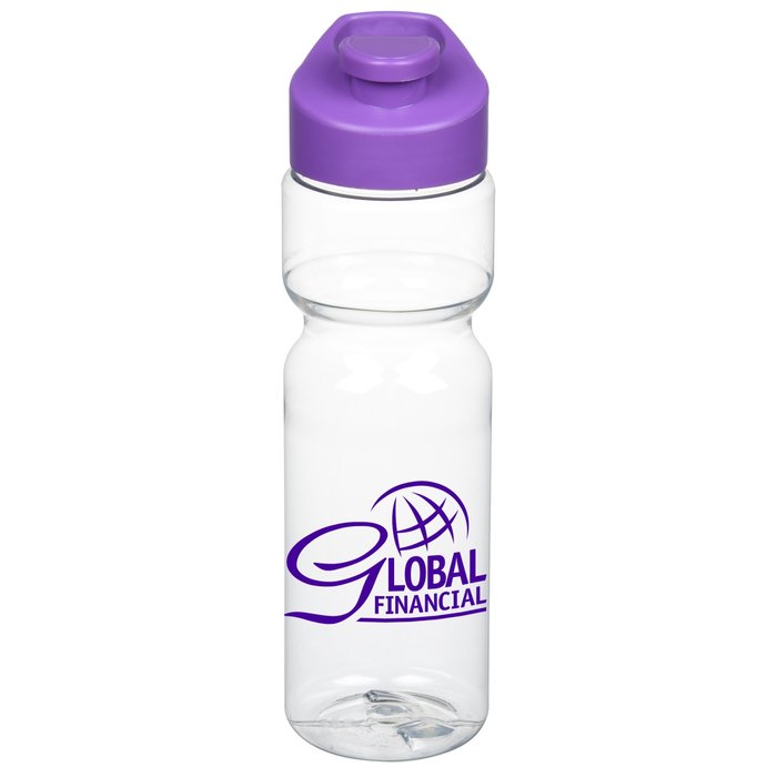 Translucent Custom Water Bottle w/ Flip Lid - 28 oz.