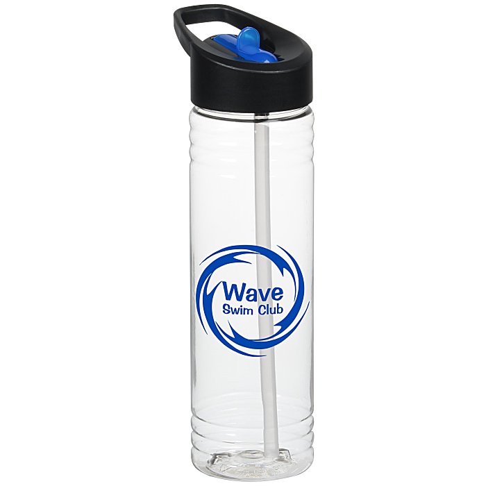  Clear Impact Halcyon Water Bottle with Two-Tone Flip Straw -  24 oz. 147033-C-FS-TT