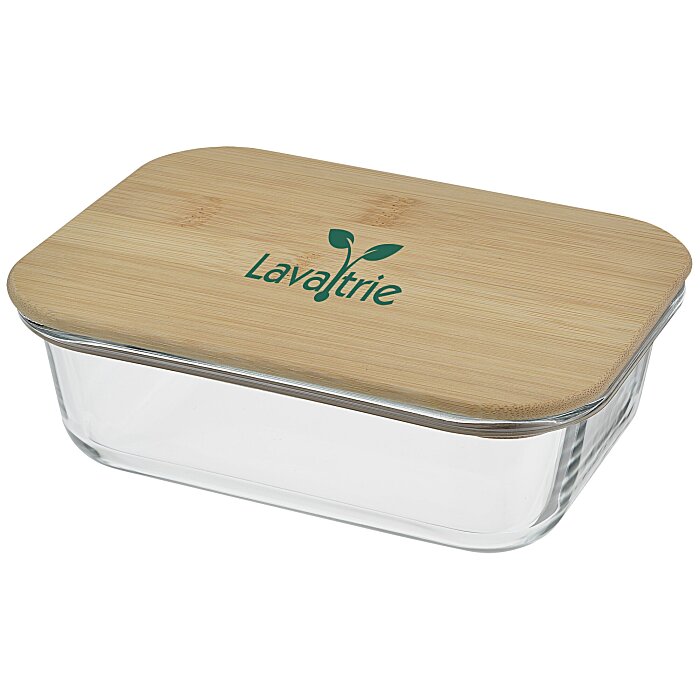 Rectangle Glass Containers with Bamboo Lid