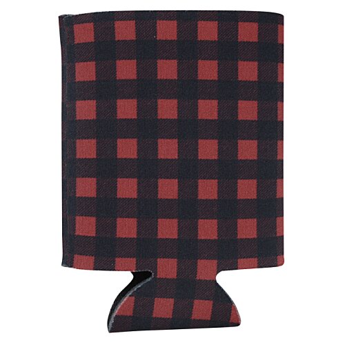 Additional Image 1 - a black and red plaid drink can